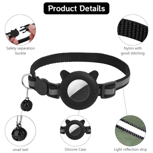 Qpets® Cat Collar with Silicone Airtag Holde Qpets® Cat Collar with Silicone Airtag Holde